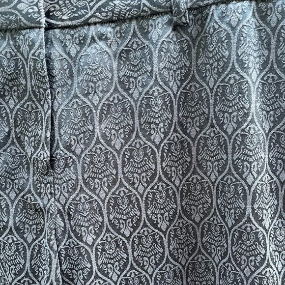 Tahari Brocade Pattern Brown and Taupe Flared Pants - Picture 8 of 9